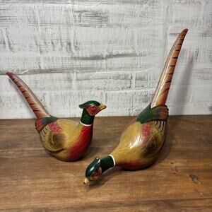 Vintage TII Collections Resin Pheasant Figurine Set Of Two